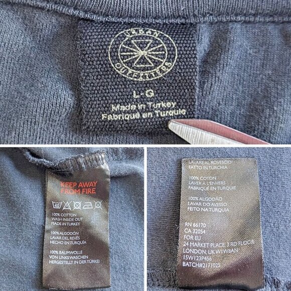 URBAN OUTFITTERS Navy Spacecore Eclipse 100% Cotton Cropped Baby Tee Size L - Picture 3 of 3